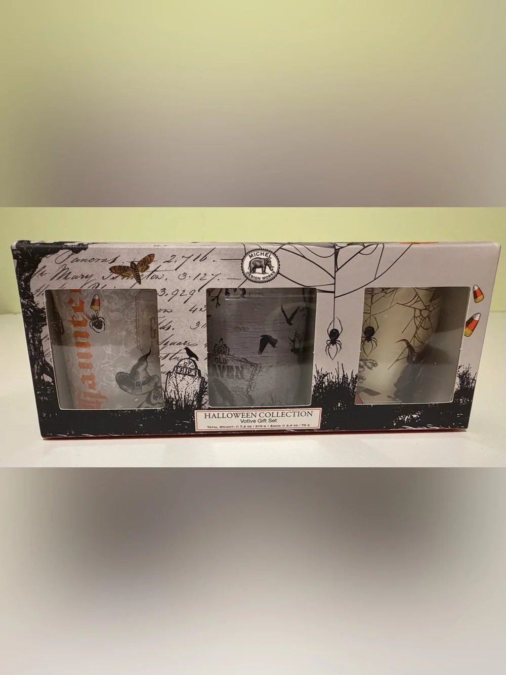 NWT Michel Design Works Halloween/Fall Votive Candle Gift Set 3 Pk Autumn Soy